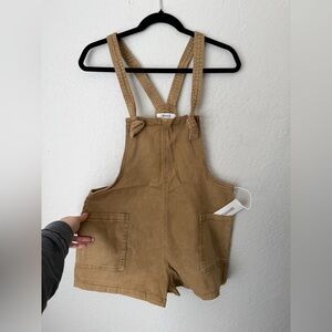 Zenana Tan Short Overalls